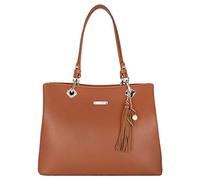 David Jones - Sac à Main Porté Epaule Femme - Cabas Fourre-Tout Cuir PU Souple Grande Capacité - Tote Shopper Bag Large Sac Shopping Anses Longues - Plusieurs Compartiments Poches Mode - Marron Camel