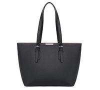 David Jones - Sac à Main Shopping Femme Grand Format - Cours Lycée Fille - Cabas Fourre-Tout Porté Epaule Cuir PU Anse Longue - Shopper Grande Capacité A4 - Sac Etudiante Travail - Noir