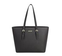 David Jones - Sac à Main Shopping Femme Grand Format - Grand cabas - Idéal sac cours - Cabas Fourre-Tout Porté Epaule Cuir PU Anse Longue - Shopper Grande Capacité A4 - Sac Etudiante Travail - Noir