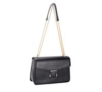 David Jones - Sac Bandoulière Porté épaule Femme Similicuir - Sac Porté travers - Bandoulière Chaîne Dorée - Ville Chic Soirée Sorties Weekends Classique (Black)
