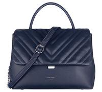 David Jones - Sac Bandoulière Rabat Matelassé Chevron Femme - Sac à Main Cuir PU Porté Epaule - Besace Pochette Forme Cartable Poignée Chaînes Taille Moyenne - Sac Elegant Mode Tendance Chic - Bleu