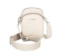 David Jones - Sac Bandoulière Téléphone Portable - Petite Sacoche Femme - Pochette Portefeuille Porté Epaule - Mini Sac en Nylon - Ville Travail Voyage Sport Soirée - Blanc