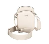 David Jones - Sac Bandoulière Téléphone Portable - Petite Sacoche Femme - Pochette Portefeuille Porté Epaule - Mini Sac en Nylon - Ville Travail Voyage Sport Soirée - Blanc