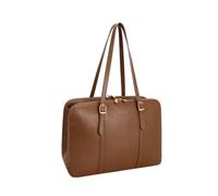 David Jones Sac cabas femme similicuir 3 compartiments Format A4 | Porté épaule Paris (Brown)