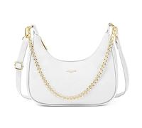 David Jones - Sac Porté Epaule Cuir PU Femme - Petit Sac à Main Bandoulière Forme Banane - Blanc