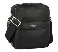 David Jones - Sacoche Homme Style Cuir Véritable - Sac Bandoulière Porté Epaule Croisé Travers - Pochette Besace Messenger Multipoche Travail Affaires Business - Bourse Rétro Classique, Noir, Taille