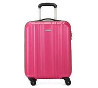 David Jones - Valise Cabine Coque Rigide Légère Matière ABS - Bagage à Main Avion 55x40x20 - Trolley 4 Roues Fermeture Serrure TSA - Sac Voyage Ryanair Easyjet - Rose Fuchsia