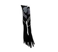 David Koma - Gants longs brodés de feuilles de strass - Femme - Accessoires - Noir - Taille: S