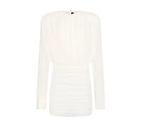 David Koma - Mini-robe à manches blousantes drapées - Femme - Robes - Blanc - Taille: 38 FR