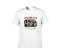 David Lee Roth Vintage Reprint Eat Em and Smile Concert Casual Round Neck T Shirt White S