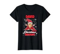 David Makes Christmas Magic Nom David GNOME T-Shirt Graphique avec Valeur, Femme, Noir, M