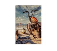 David Mann Biker Poster nostalgique moto art peinture décorative sur toile art mural pour salon, chambre à coucher, art mural, impression d'image moderne, décoration de salle familiale, 50 x 75 cm