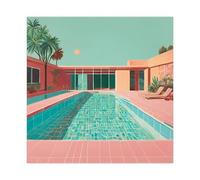 David Peinture Hockney 119 sur toile - Décoration murale pour salon, chambre à coucher - 50 x 50 cm