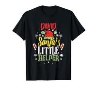 David Santa's Little Helper Nom de Noël David T-Shirt Graphique avec Valeur