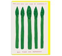 David Shrigley - Carte d'anniversaire amusante - « Asperges » - Carte alternative humour - Pour lui, elle, homme et femme - Cartes de blague pour amis et partenaires