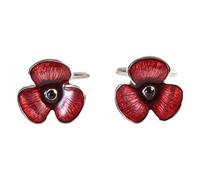 David Van Hagen pour Homme Coquelicot Boutons de Manchette - Rouge
