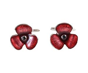 David Van Hagen pour Homme Coquelicot Boutons de Manchette - Rouge