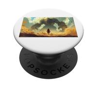 David vs Goliath : Jeune Berger Fait Face à Un Guerrier géant PopSockets PopGrip Adhésif