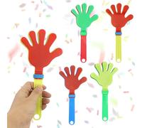 DAVIDJAMESCLARKE 4 Pièce Clappers de 24 cm Large,Tapettes à Main en Plastique,Coup de Main de fête pour Enfants,Clappers À Main Multicolores,Clap Hand pour Événements Sportifs, Concert