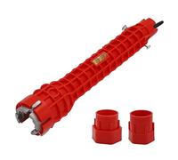 DAVIDJAMESCLARKE Multifonction Robinet en 1 pour installation de robinet d'évier e Démontage et Serrage, outil à pipe de plomberie, pour cuvette de toilettes, évier, salle de bain, cuisine