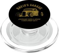 David's Garage Hotrod Classic Car Design pour Le nom David PopSockets PopGrip pour MagSafe