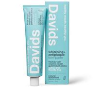 Davids Natural Toothpaste, SPEARMINT, Whitening, Antiplaque, Fluoride Free, SLS Free, 5.25 OZ Metal Tube, Tube Roller Incl.