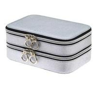 Coffret à bijoux - Davidts - Zip'n go - Argent - 2 compartiments - 18x12x8 cm