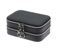 Davidts - Coffret à Bijoux Double Zip'n go - Noir - 18 x 12 x 8 cm