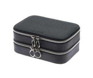Davidts - Coffret à Bijoux Double Zip'n go - Noir - 18 x 12 x 8 cm