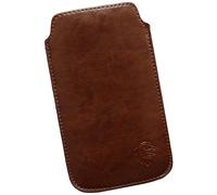 Davii Schutztasche für Apple iPhone 11 Pro / 13/13 Pro mit Hülle BIS 4mm, Einsteck Etui Hülle Lasche ziehen mit Band weich Adler Standard XXL Braun