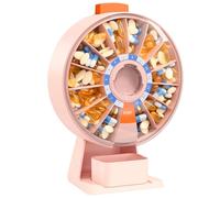 Daviky Grand pilulier quotidien avec fixation murale ou debout, pilulier de 14 jours, design à bouton-poussoir, pilulier hebdomadaire pour vitamines, médicaments, compléments, huile de poisson (rose)