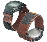 DAVILANE Bracelet de montre militaire en cuir à dégagement rapide de 16 mm de large pour Casio GD/DW/GW/GA Series (GD-350, DW-5600, GW-6900, GA-100/200/2100), sangle