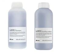 Davines Love Smoothing Coffret Shampooing et Après-shampooing 1000ml Lissant pour cheveux frisottés ou indisciplinés