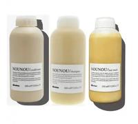 Davines Nounou Coffret Shampooing, Après-shampooing et Masque 1000ml pour cheveux abîmés par la coloration