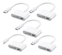 DAVIPGFSU 1-5 pcs Type C vers lecteur de carte SD OTG USB Câble Mini lecteur de carte SD/TF Adaptateur de transfert de données (Type-C Blanc5)