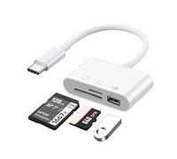 DAVIPGFSU 1-5 pcs Type C vers lecteur de carte SD OTG USB Câble Mini lecteur de carte SD/TF Adaptateur de transfert de données (Type-C Blanc1)