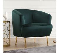 Fauteuil velours vert - pieds dorés DAVIS