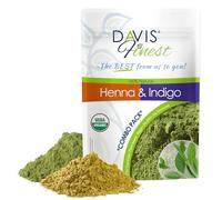 Davis Finest - Poudre de henné et d'indigo - Pack combiné de 500g (250g chacun) - Teinture 100% biologique pour cheveux et barbe - Adoucissante, épaississante et volumatrice - Sans PPD et vegan