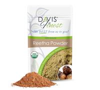 Davis Finest Reetha Aritha Savon en poudre, shampoing capillaire, sans SLS, cuir chevelu sec qui démange, favorise la croissance des cheveux 250 g