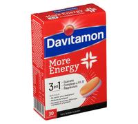 Davitamon More Energy 3-en-1 Énergie, mentale et physique contre Fatigue Comprimé(S) 30 pc(s)