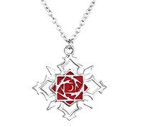Davitu Anime Vampire Knight Rose Croix Yuki Bijoux Accessoires Collier Ras du Cou Pendentif Charm pour Femme et Homme Meilleur Souvenir - (Couleur du métal : Vampire Chevalier Rose)