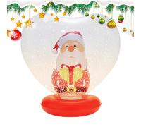 Davivian Boule de Noël Gonflable Géante,Décoration de Noël Lumineuse en Forme de Cœur,Sphère Gonflable avec Figurine Intérieure et Télécommande | pour Extérieur Jardin Piscine