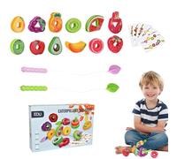 Davivian Jeu d'Enfilage pour Tout-Petits - Jeu Éducatif Maternelle | Set d'Enfilage Fruits et Légumes Éducatif pour Maison École Maternelle Voyage Garçons Filles,pour Garçons Filles Maison École