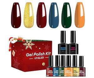 Davivian Kit de Vernis Gel | Vernis Noël 6 Couleurs Pour Ongles | Fournitures Manucure Femme Séchage Rapide Tenue Longue pour Soirée Rencontres Mariage Salon Voyage Transport