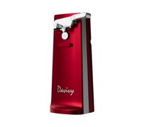Davivy Ouvre-boîte électrique One Touch - Coupe-boîte amovible en acier inoxydable - Design 3 en 1 - Avec aiguiseur et décapsuleur - Rouge - ABS