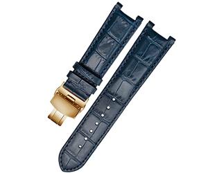 DAVNO Bracelet de montre en cuir véritable pour GC 22 x 13 mm 20 x 11 mm avec boucle papillon en acier inoxydable pour homme et femme, 22-13mm, Agate