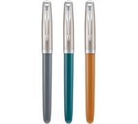 DAVNO Morandi Ensemble de stylo-plume à pointe extra fine avec convertisseur d'encre rechargeable (Noir, rouge vin et vert)