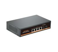 Davuaz Commutateur PoE non administré 2.5G avec 4 ports Base-T 2.5G et 2 ports Uplink SFP 10G, compatible 100/1000/2500Mbps, design sans ventilateur, Plug & Play, Commutateur Power Over Ethernet 2.5Gb