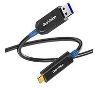DavVision Câble fibre optique USB A vers USB C, 10 Gbit/s, câble d'extension USB 3.2 Gen2 avec puce allemande SiliconLine, ultra fin et longue distance pour appareil photo Logitech 4K, VR/AR