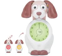 Davy The Dog Clock - Horloge d'entraînement au Sommeil et veilleuse pour Enfants réveil Lumineux Aidez Votre Enfant à Apprendre Quand se réveiller Luminosité réglable Arrêt Automatique